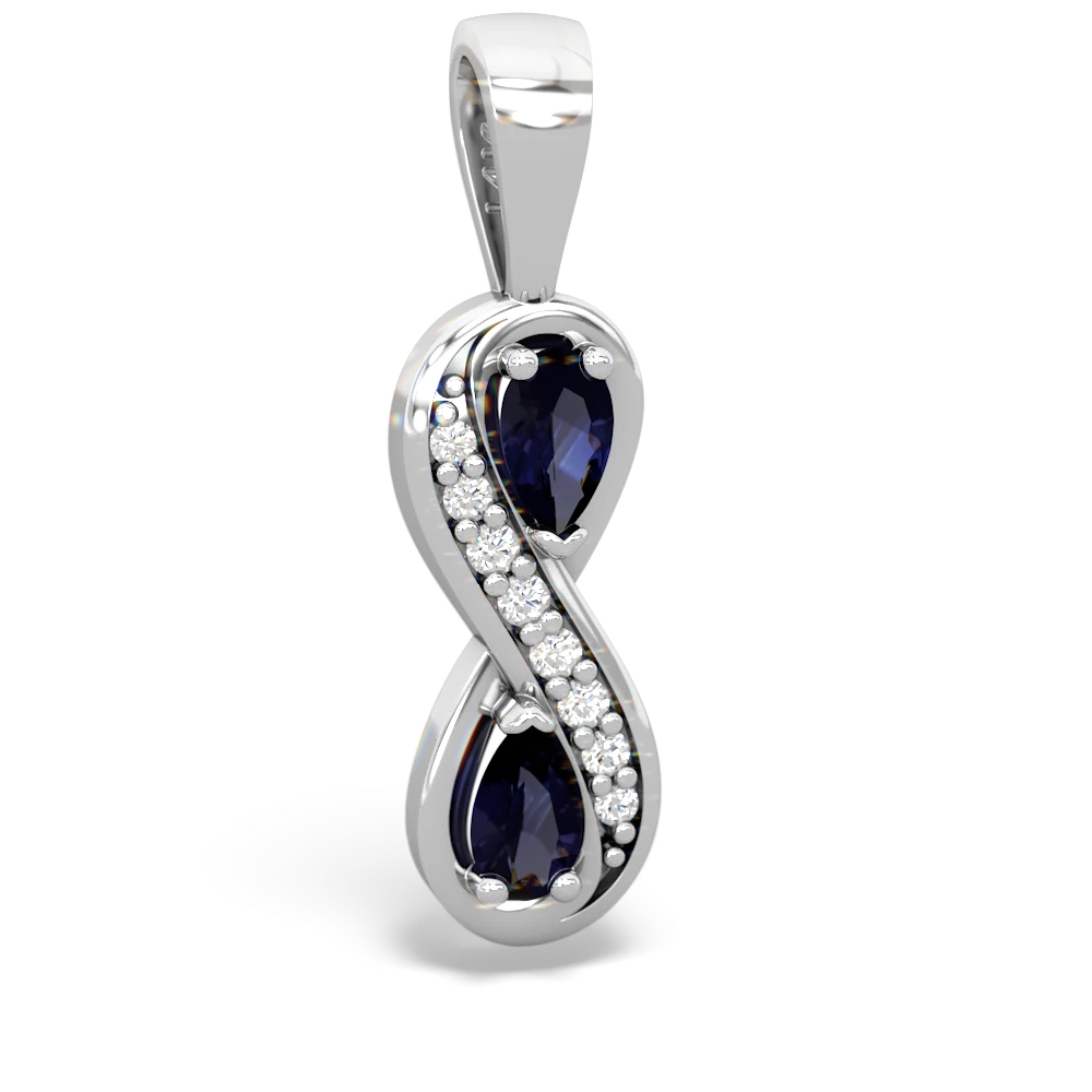 Sapphire Diamond Infinity 14K White Gold pendant P5390