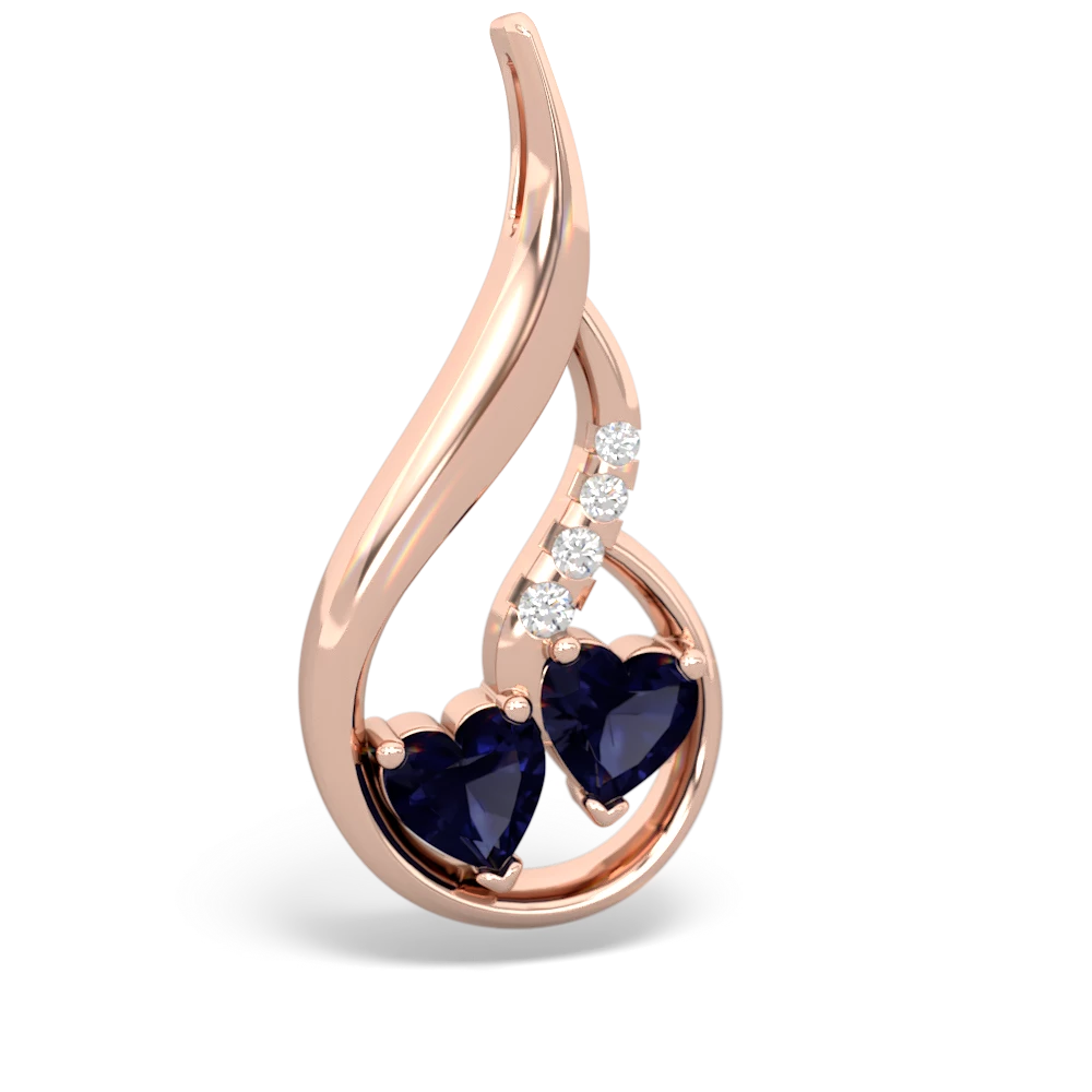 Sapphire Keepsake Curves 14K Rose Gold pendant P5450