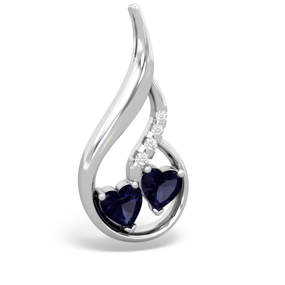 Sapphire Keepsake Curves 14K White Gold pendant P5450