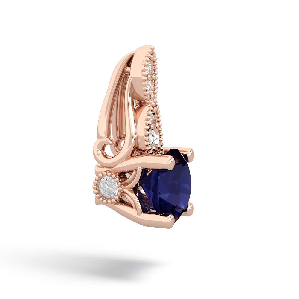 Sapphire Antique Elegance 14K Rose Gold pendant P3100