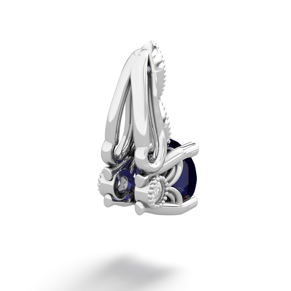 Sapphire Antique Elegance 14K White Gold pendant P3100