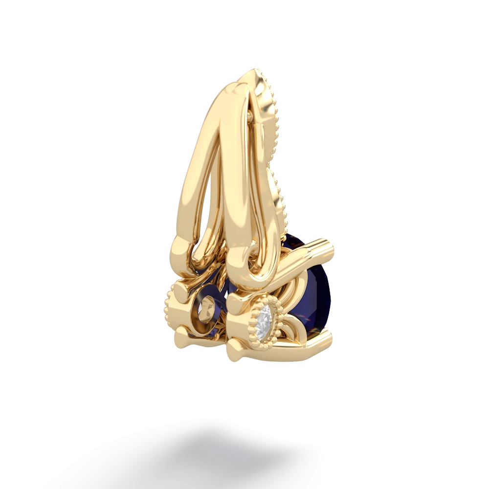 Sapphire Antique Elegance 14K Yellow Gold pendant P3100