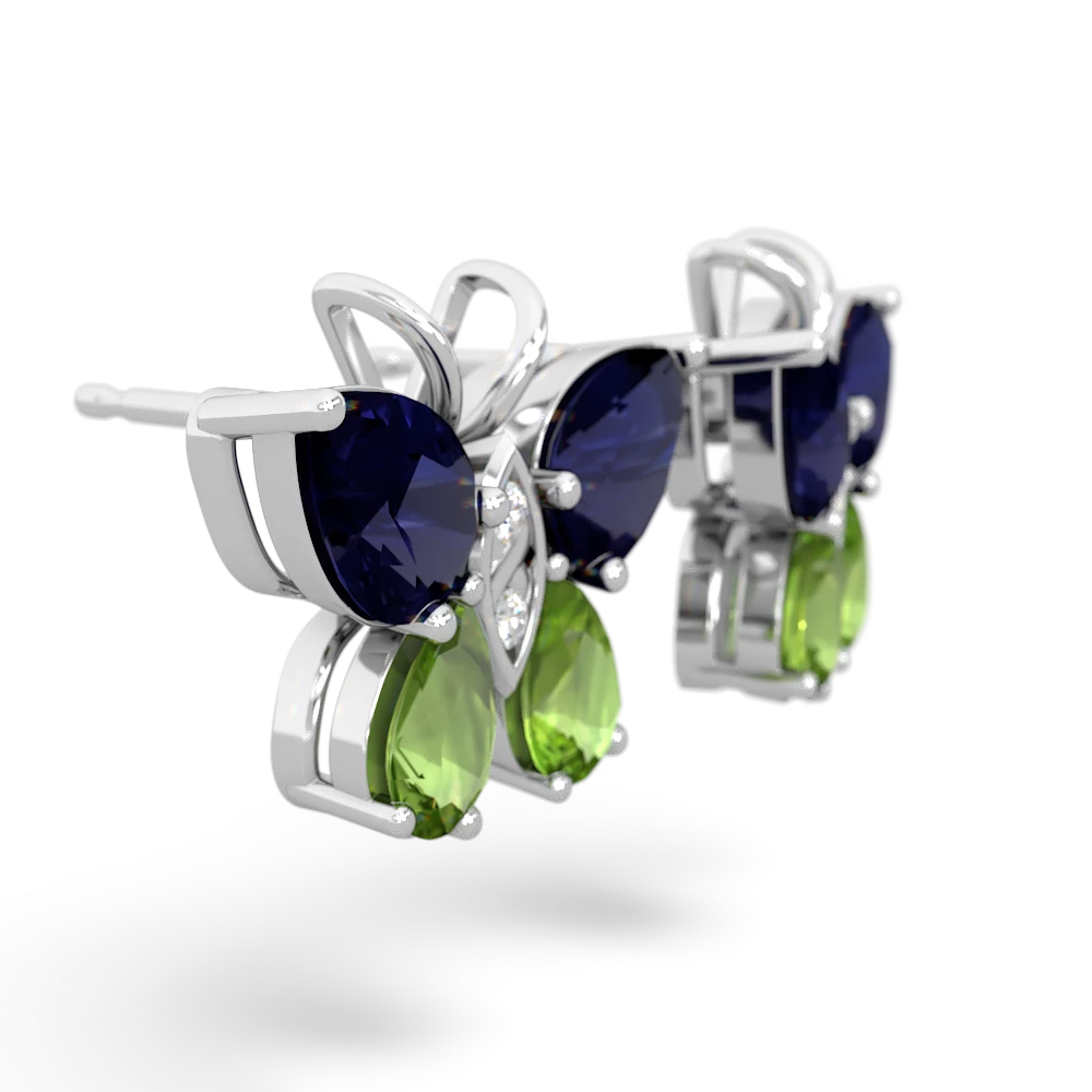 Sapphire Butterfly 14K White Gold earrings E2215