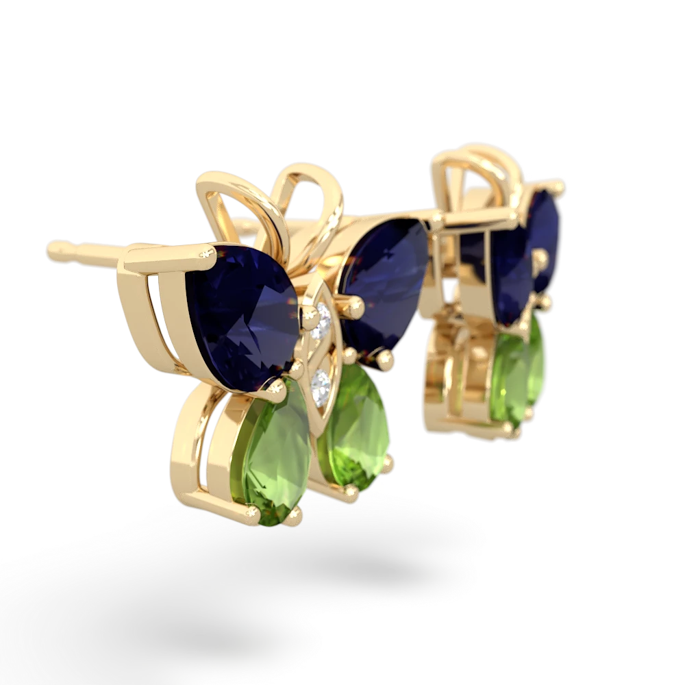 Sapphire Butterfly 14K Yellow Gold earrings E2215