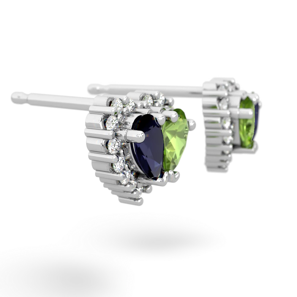 Sapphire Halo 14K White Gold earrings E7008