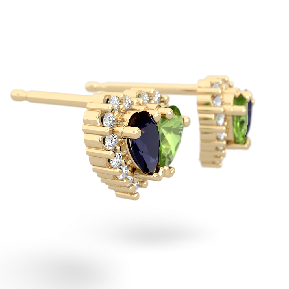 Sapphire Halo 14K Yellow Gold earrings E7008