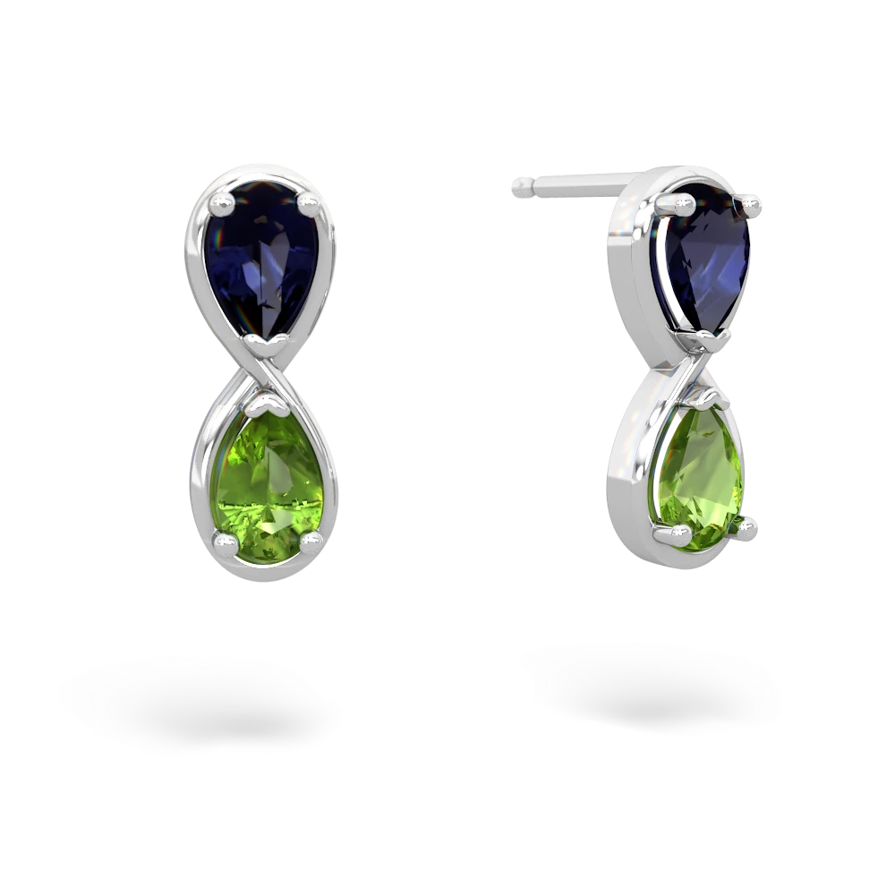 Sapphire Infinity 14K White Gold earrings E5050