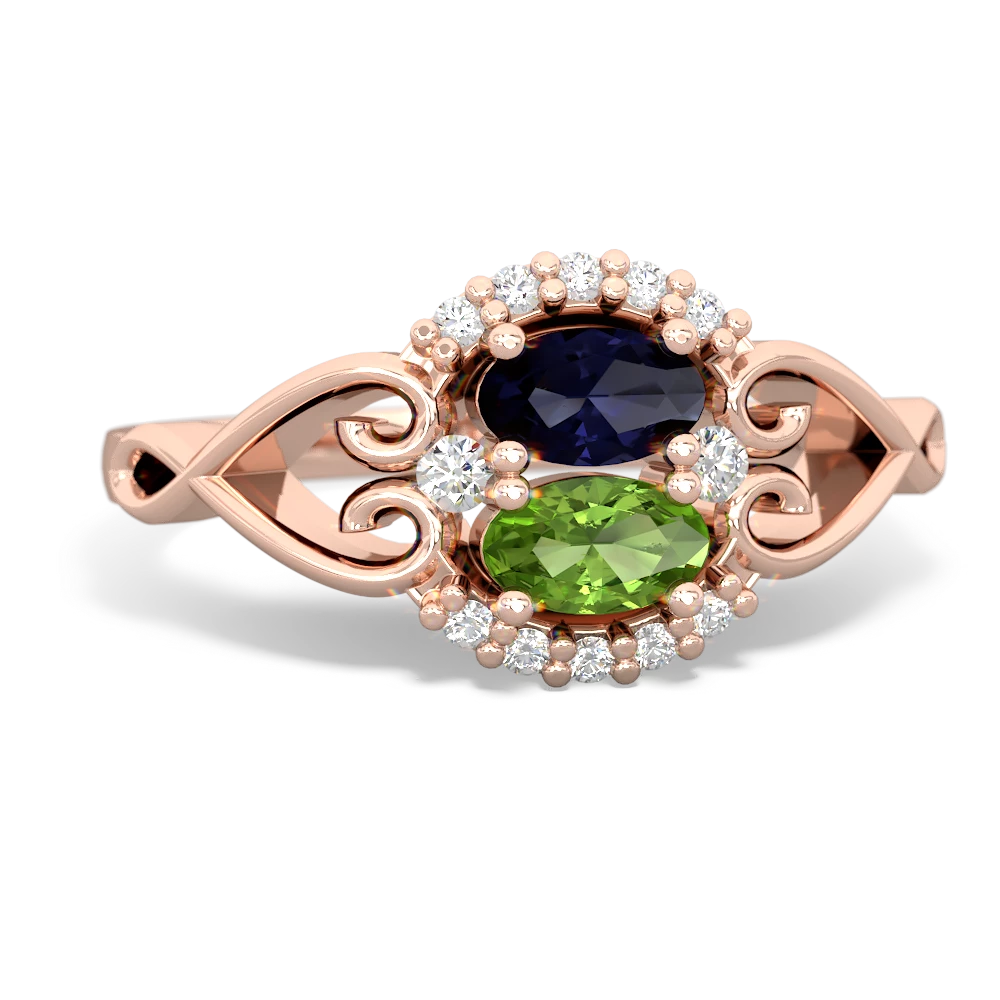 Sapphire Love Nest 14K Rose Gold ring R5860