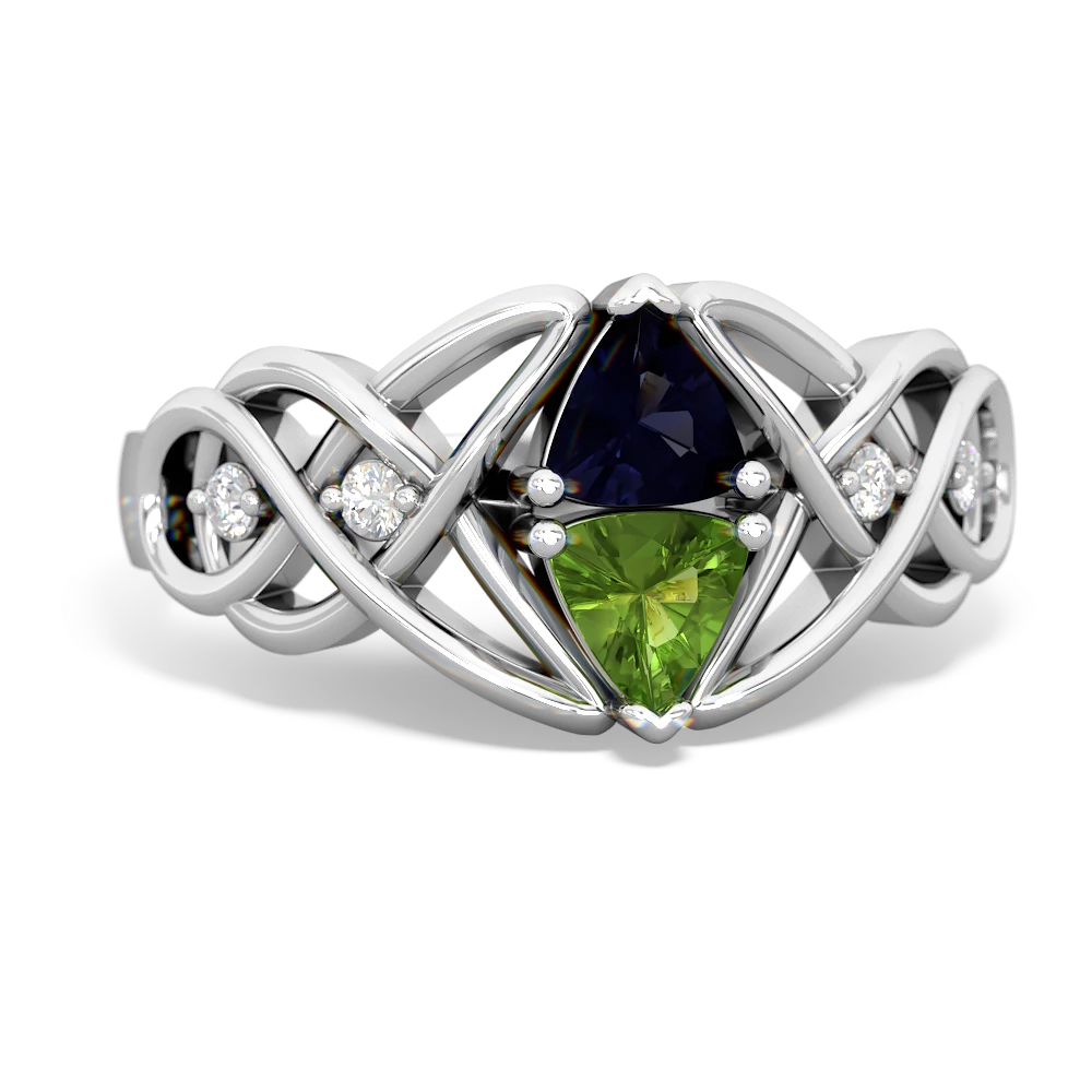 Sapphire Keepsake Celtic Knot 14K White Gold ring R5300