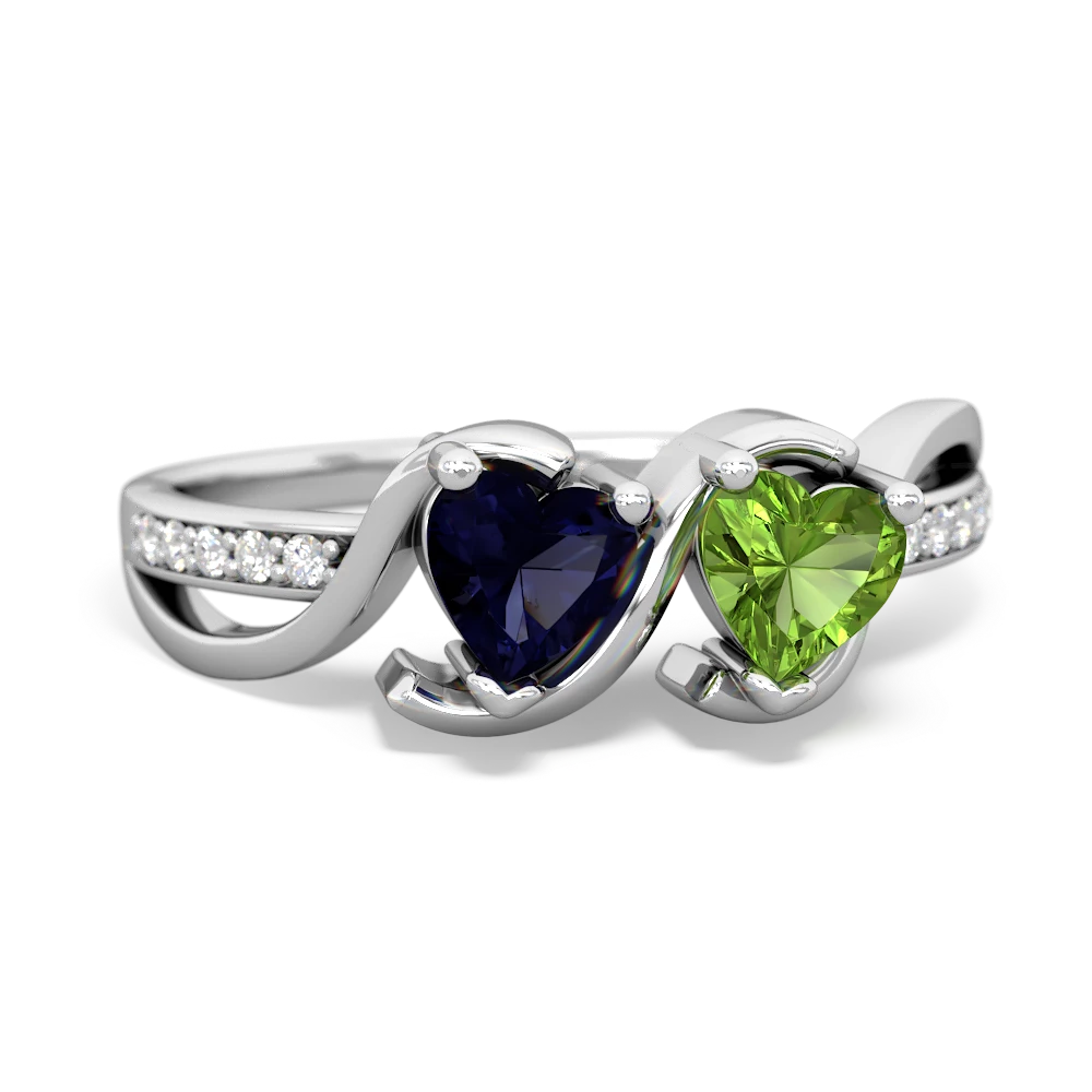 Sapphire Side By Side 14K White Gold ring R3090