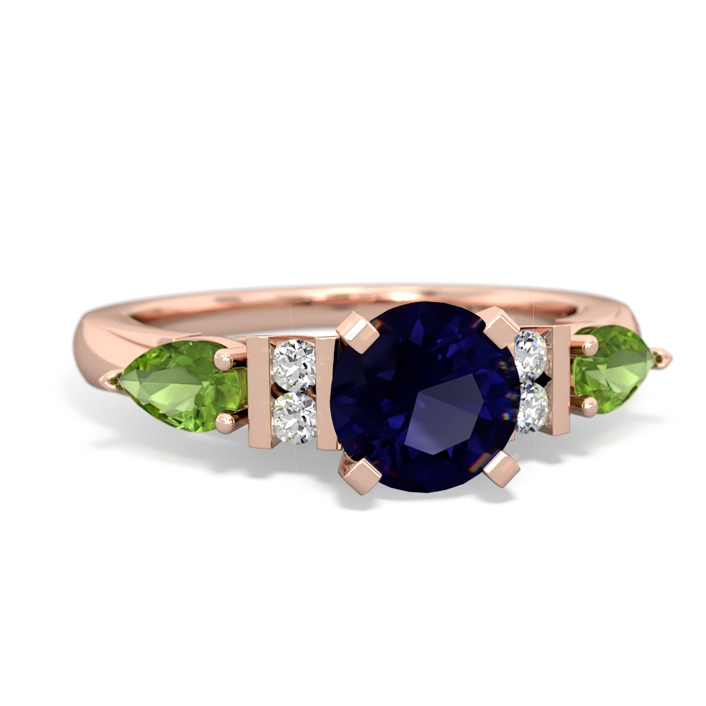 Sapphire 6Mm Round Eternal Embrace Engagement 14K Rose Gold ring R2005