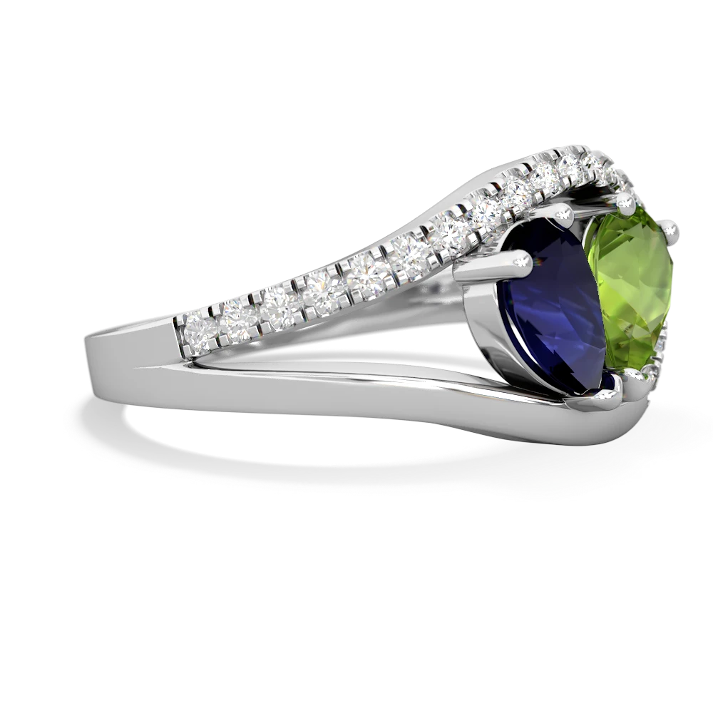 Sapphire Nestled Heart Keepsake 14K White Gold ring R5650