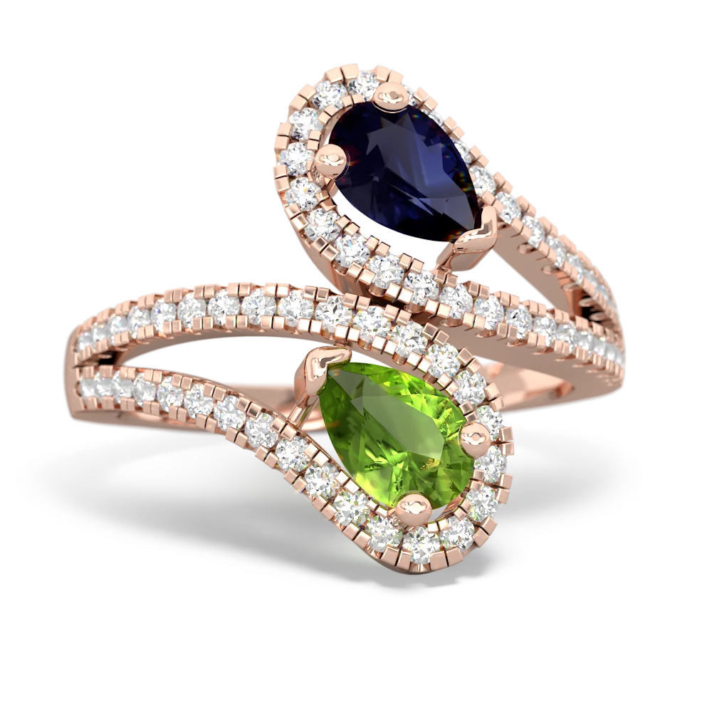 Sapphire Diamond Dazzler 14K Rose Gold ring R3000