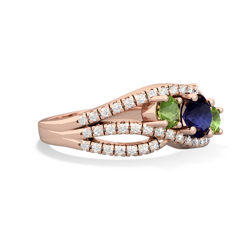 Sapphire Three Stone Aurora 14K Rose Gold ring R3080