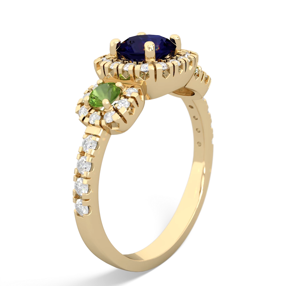 Sapphire Regal Halo 14K Yellow Gold ring R5350