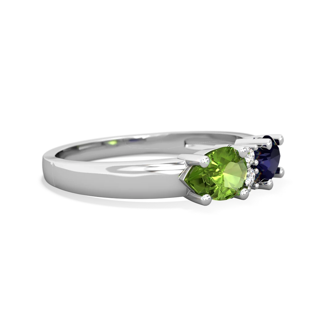 Sapphire Pear Bowtie 14K White Gold ring R0865