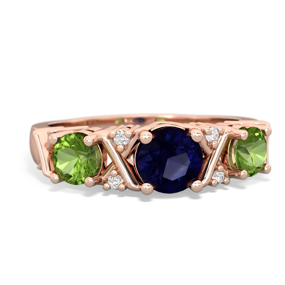 Sapphire Hugs And Kisses 14K Rose Gold ring R5016