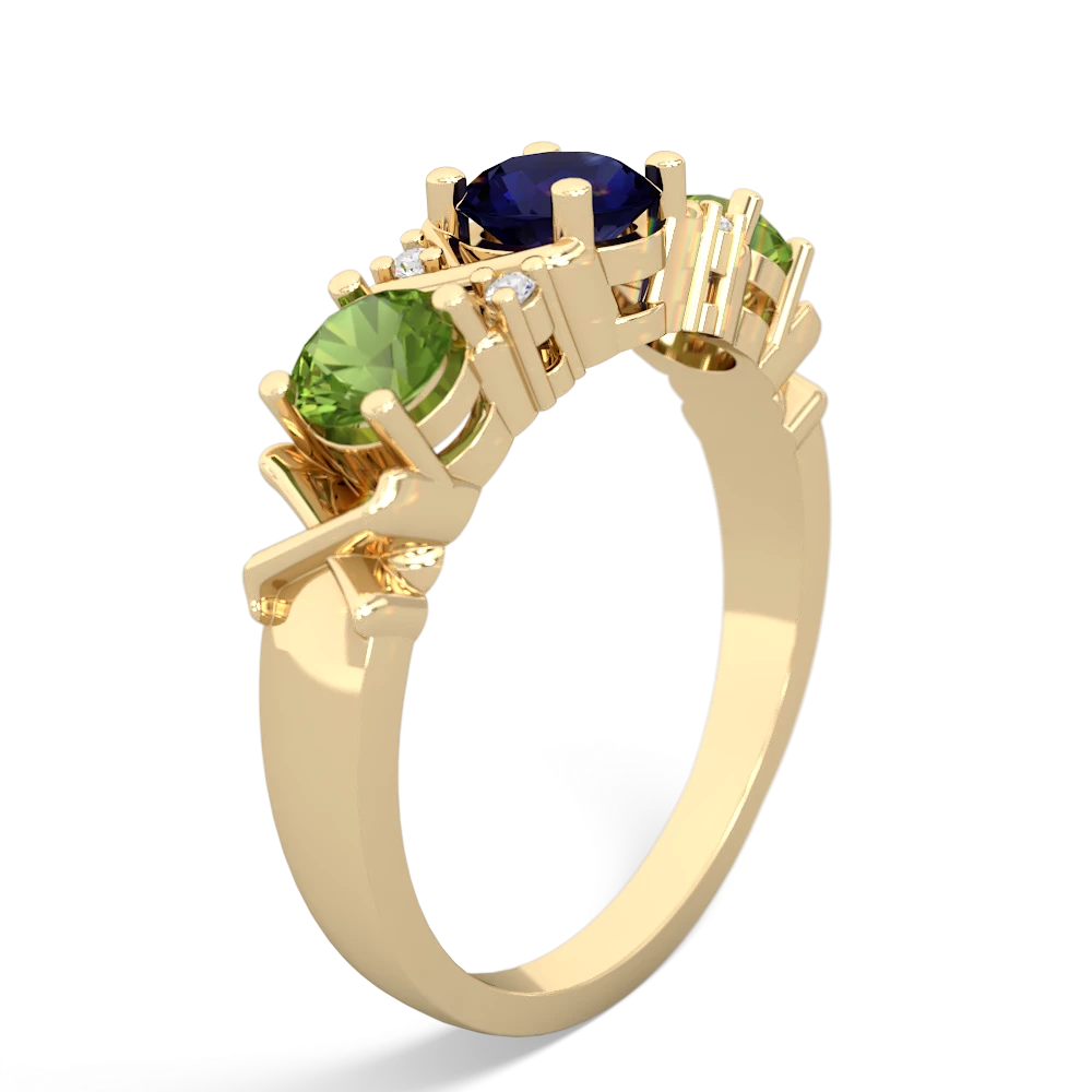 Sapphire Hugs And Kisses 14K Yellow Gold ring R5016