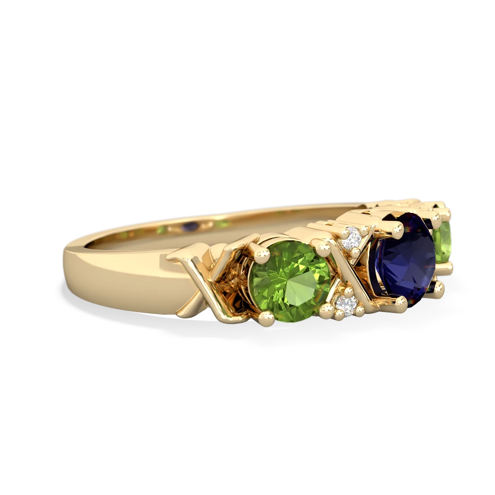 Sapphire Hugs And Kisses 14K Yellow Gold ring R5016