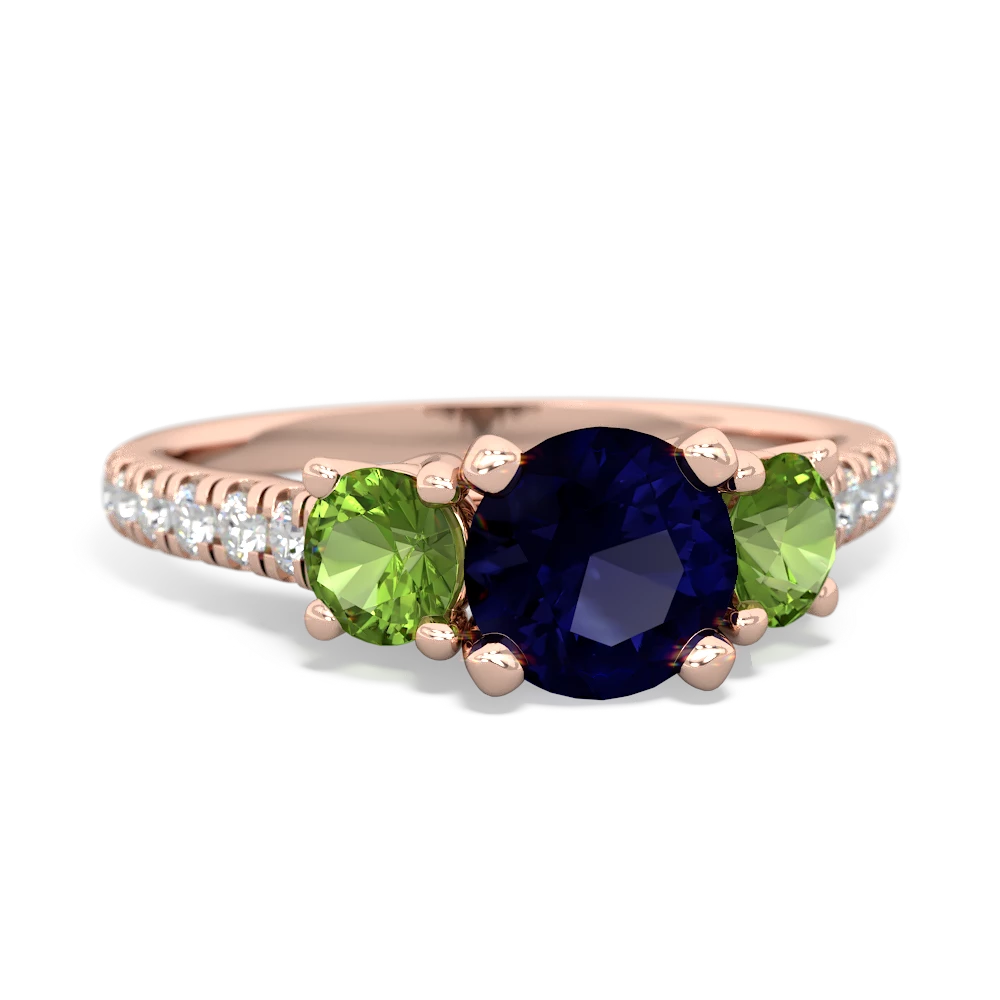 Sapphire Pave Trellis 14K Rose Gold ring R5500