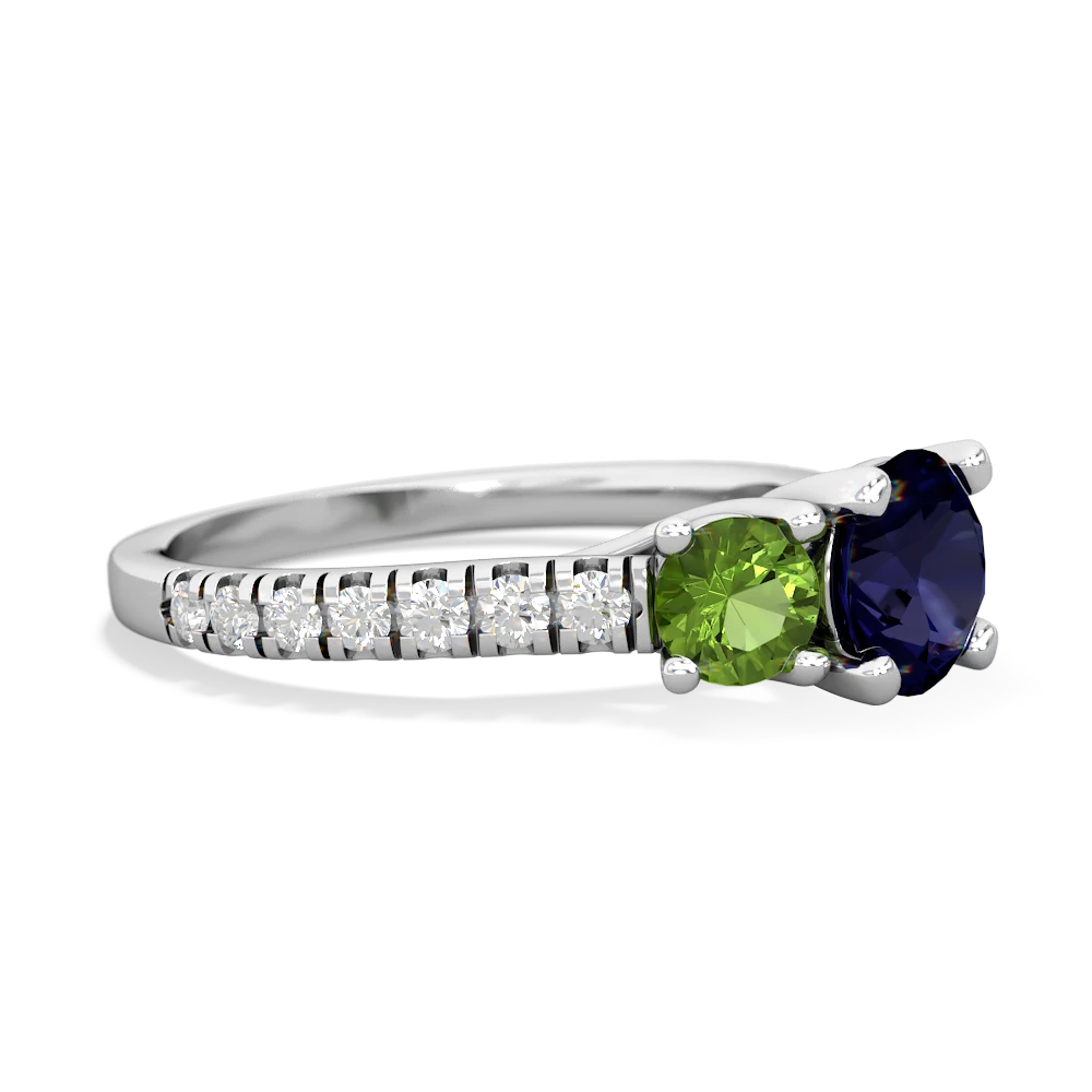 Sapphire Pave Trellis 14K White Gold ring R5500