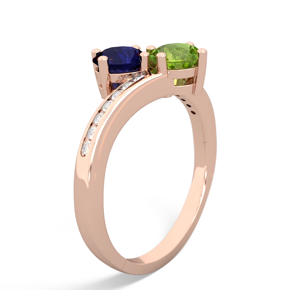 Sapphire Channel Set Two Stone 14K Rose Gold ring R5303