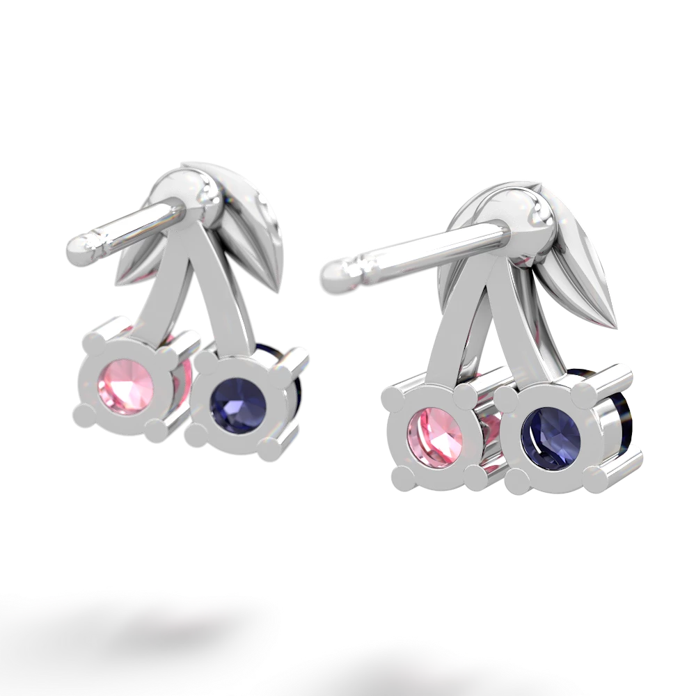 Sapphire Sweet Cherries 14K White Gold earrings E7001