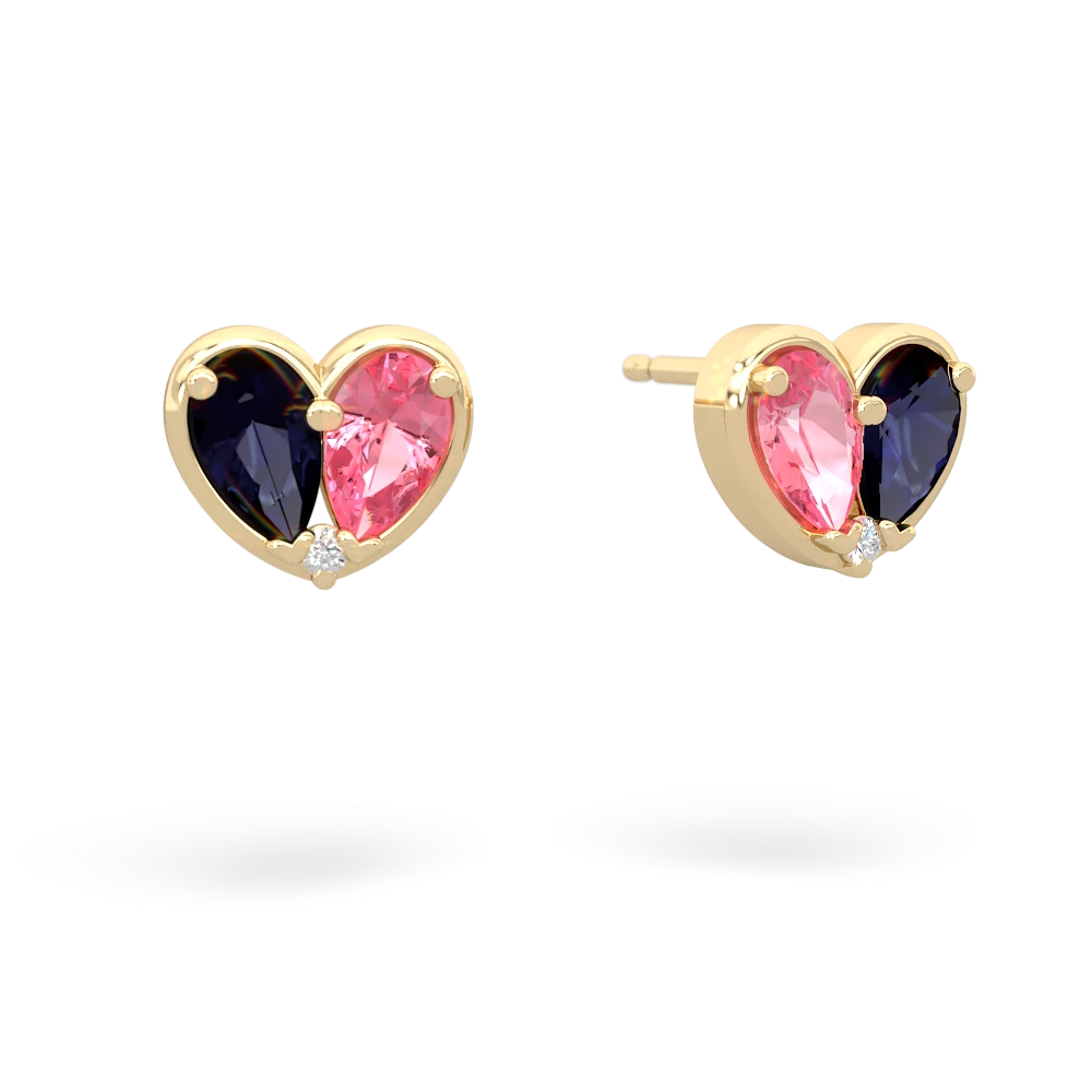 Sapphire 'Our Heart' 14K Yellow Gold earrings E5072