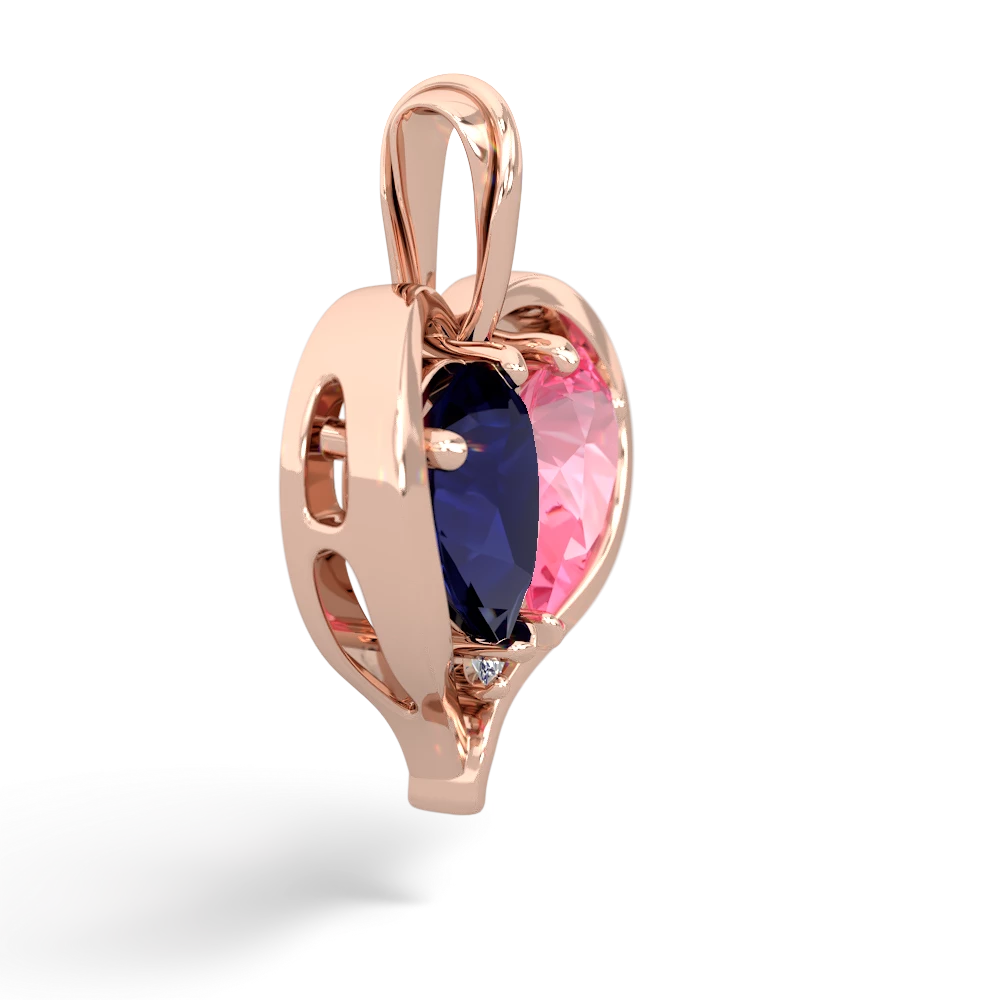 Sapphire Two Become One 14K Rose Gold pendant P5330