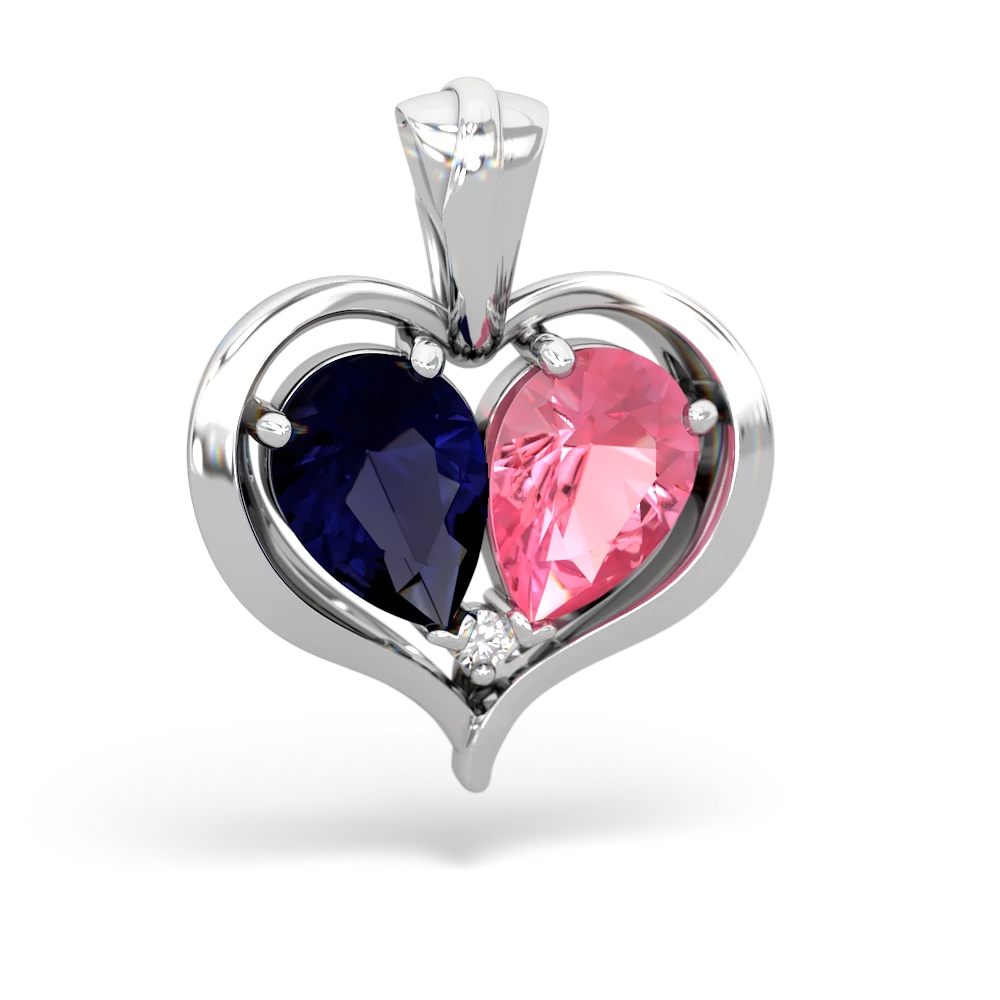 Sapphire Two Become One 14K White Gold pendant P5330