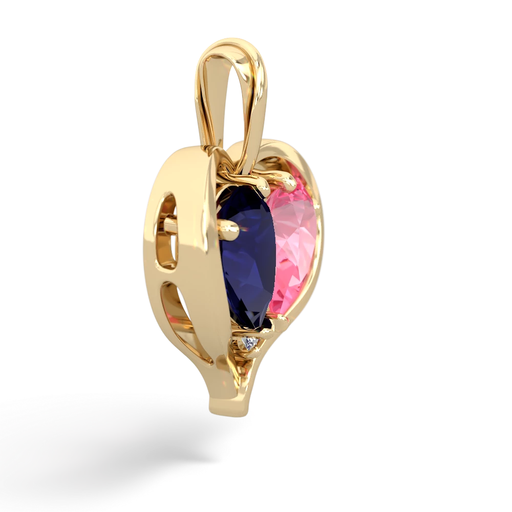 Sapphire Two Become One 14K Yellow Gold pendant P5330