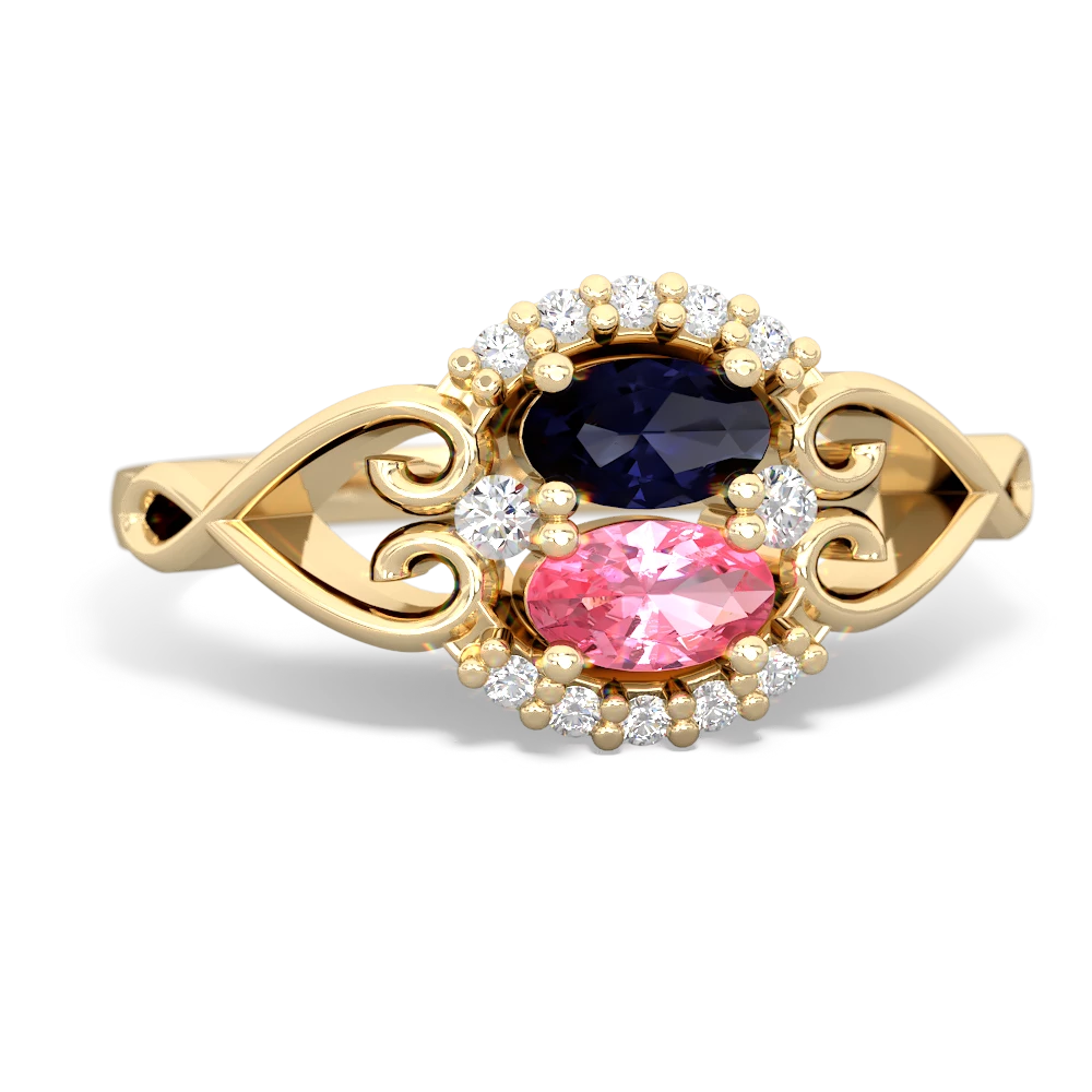 Sapphire Love Nest 14K Yellow Gold ring R5860