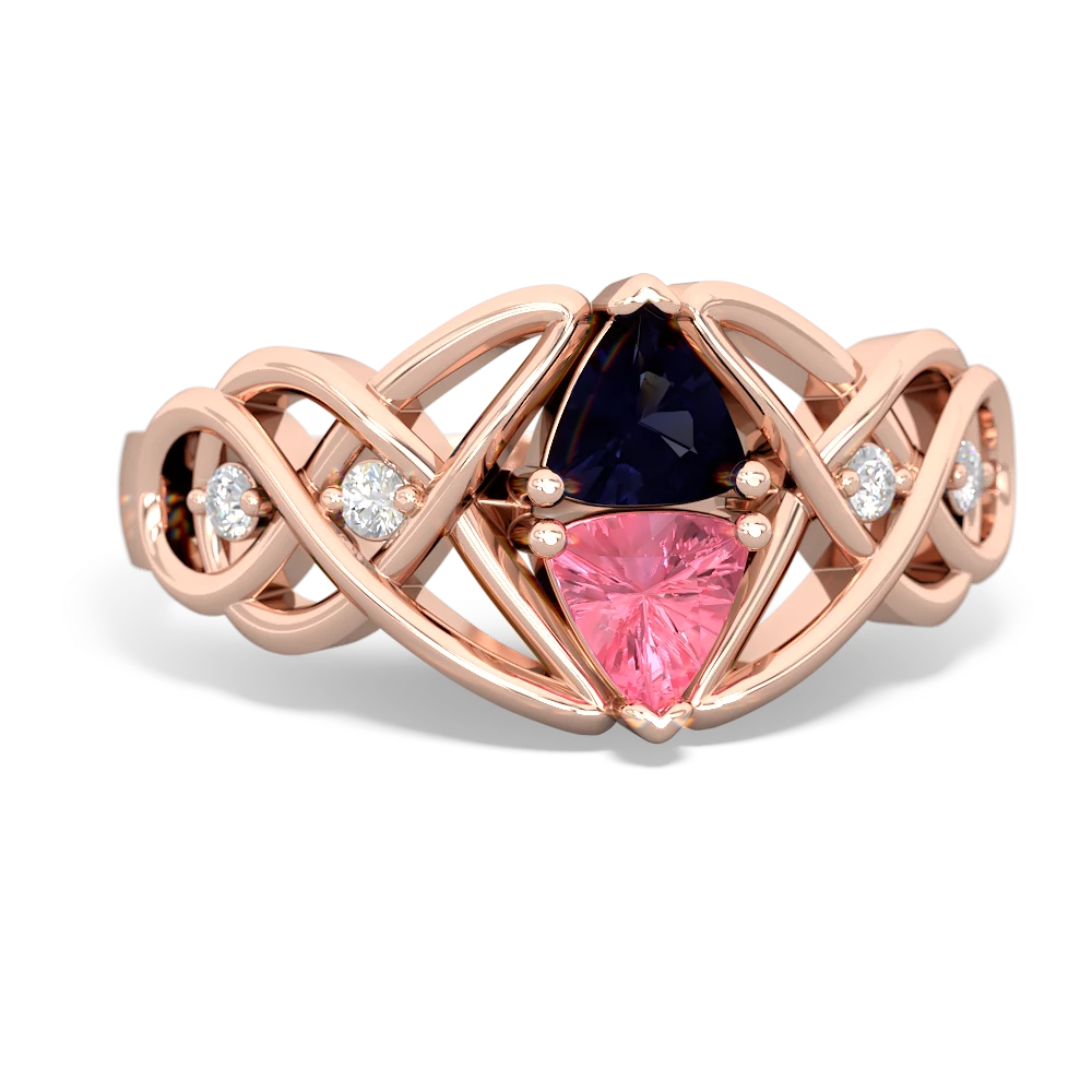 Sapphire Keepsake Celtic Knot 14K Rose Gold ring R5300