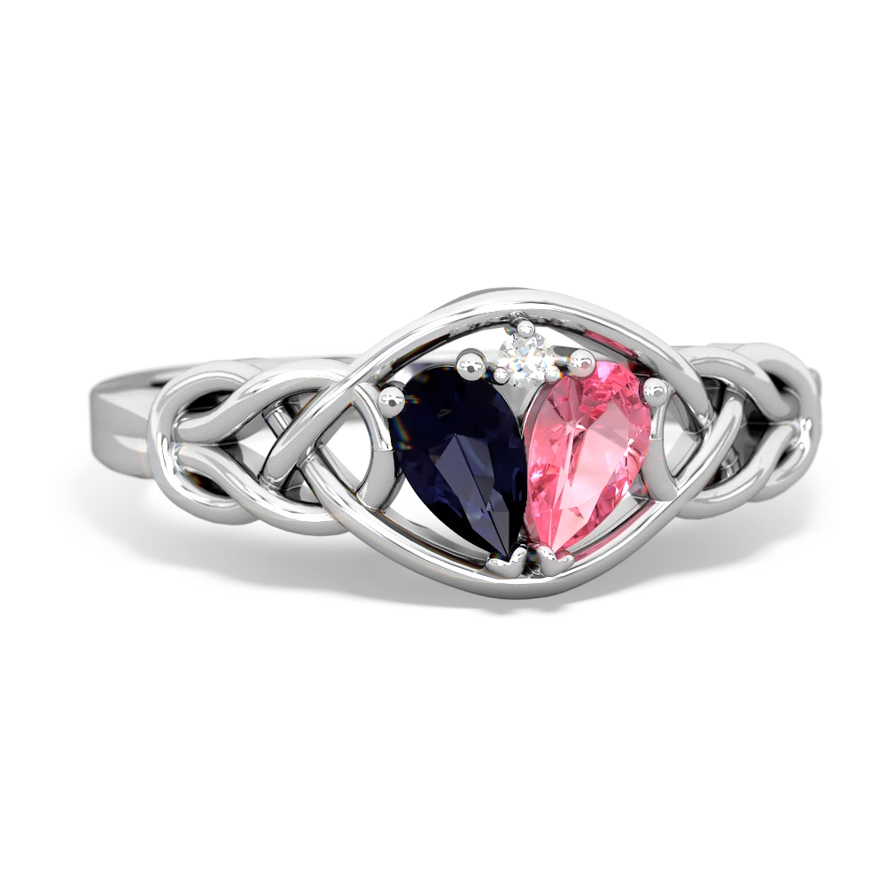 Sapphire Celtic Love Knot 14K White Gold ring R5420