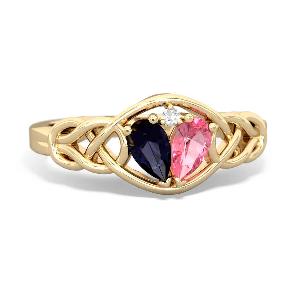 Sapphire Celtic Love Knot 14K Yellow Gold ring R5420