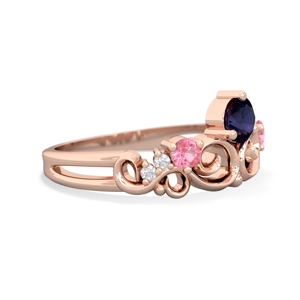 Sapphire Crown Keepsake 14K Rose Gold ring R5740