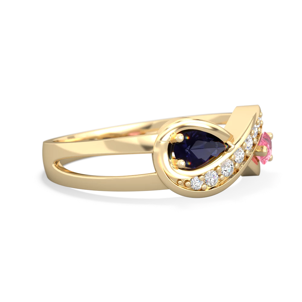 Sapphire Diamond Infinity 14K Yellow Gold ring R5390