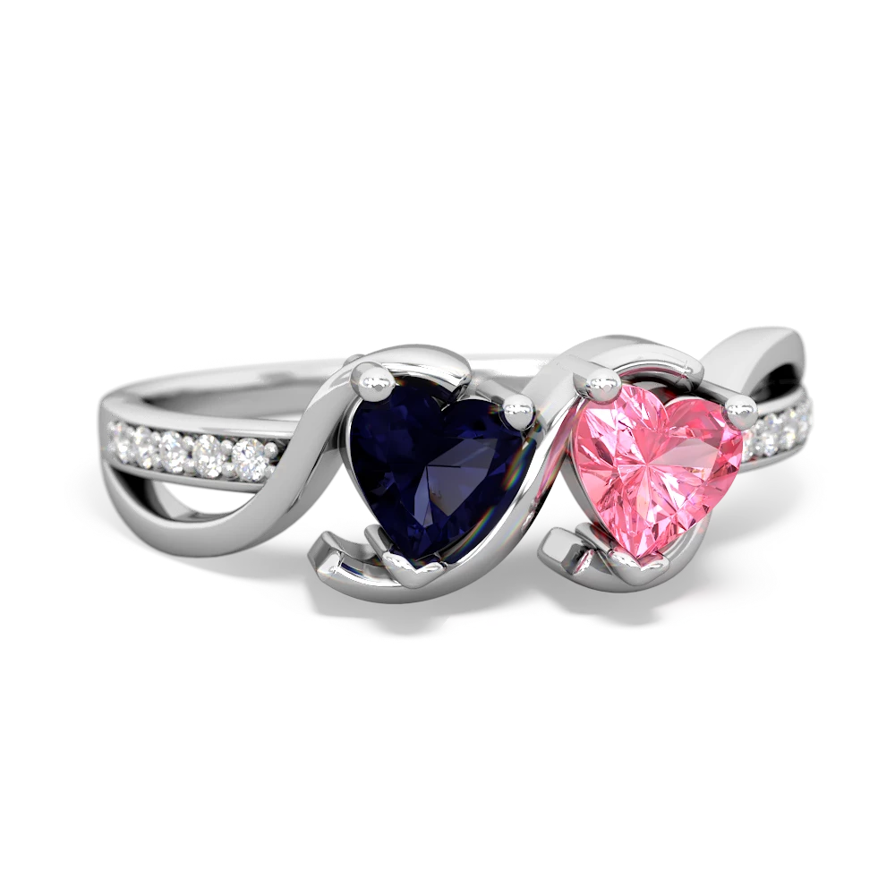 Sapphire Side By Side 14K White Gold ring R3090