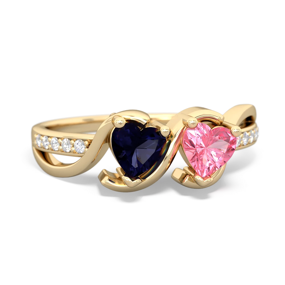 Sapphire Side By Side 14K Yellow Gold ring R3090