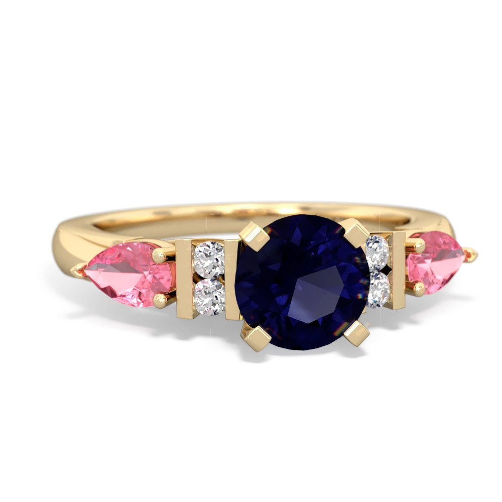 Sapphire 6Mm Round Eternal Embrace Engagement 14K Yellow Gold ring R2005