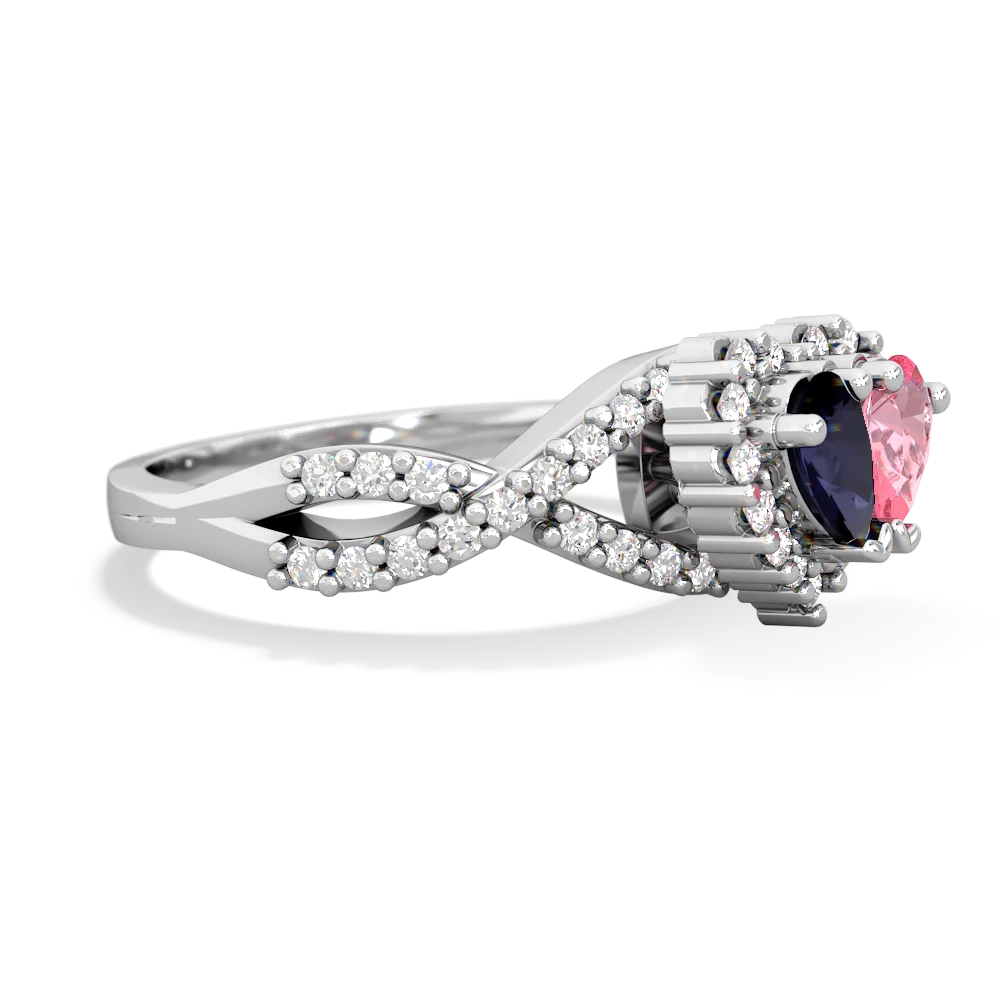 Sapphire Diamond Twist 'One Heart' 14K White Gold ring R2640HRT