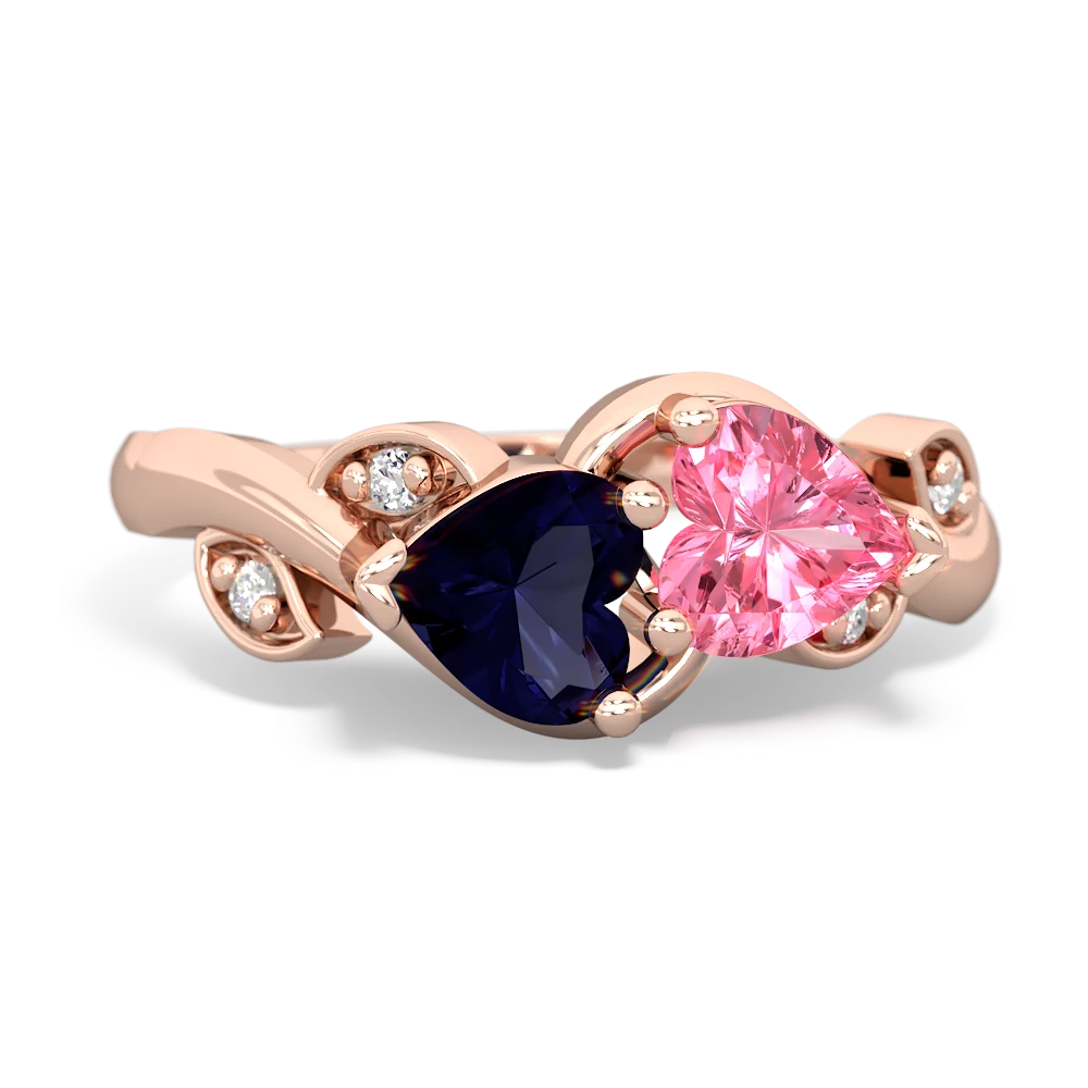 Sapphire Floral Elegance 14K Rose Gold ring R5790