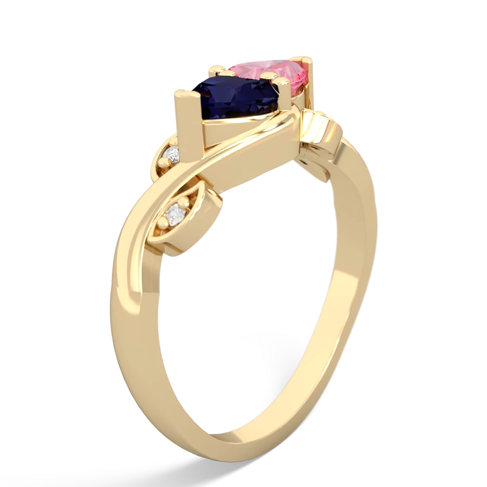 Sapphire Floral Elegance 14K Yellow Gold ring R5790