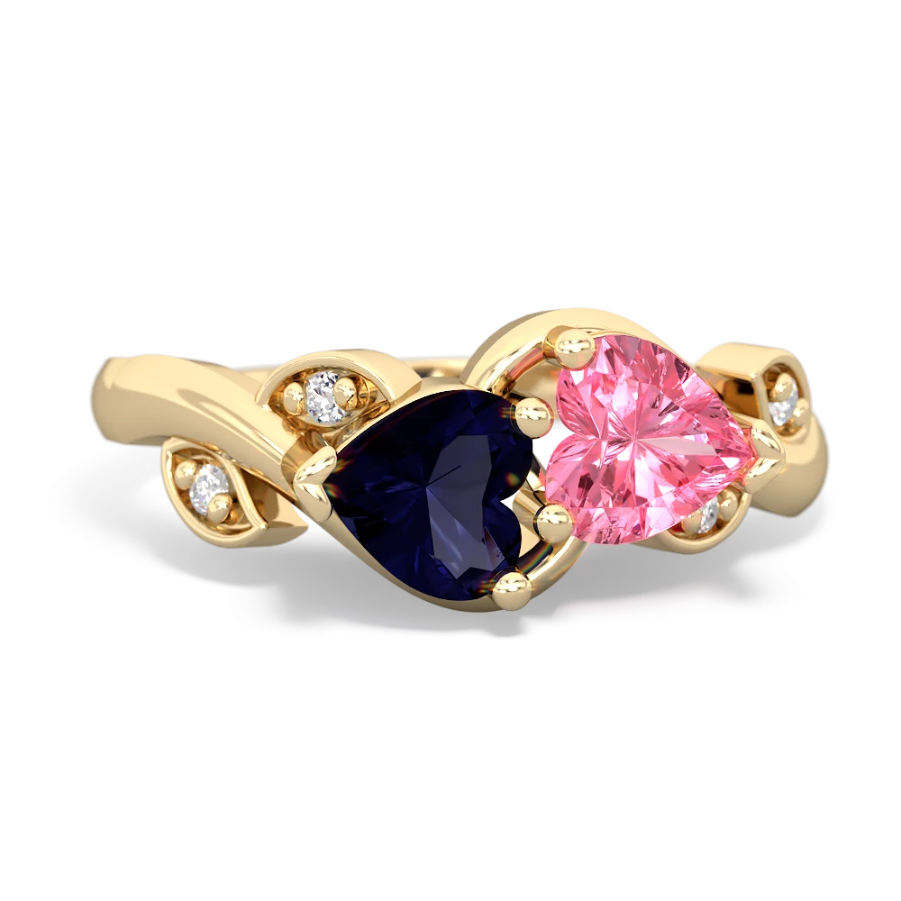 Sapphire Floral Elegance 14K Yellow Gold ring R5790