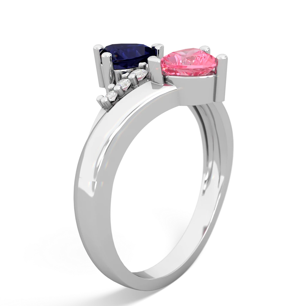 Sapphire Heart To Heart 14K White Gold ring R2064