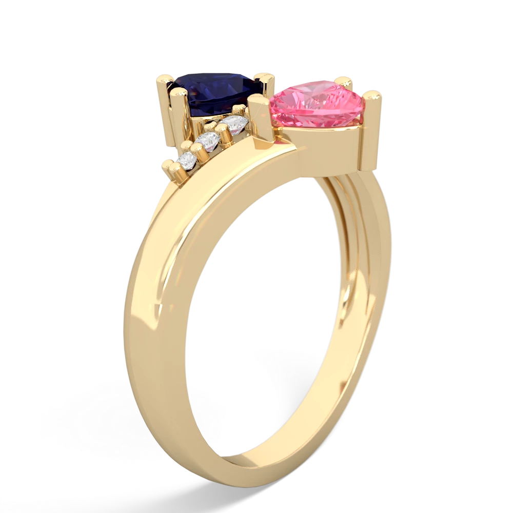 Sapphire Heart To Heart 14K Yellow Gold ring R2064