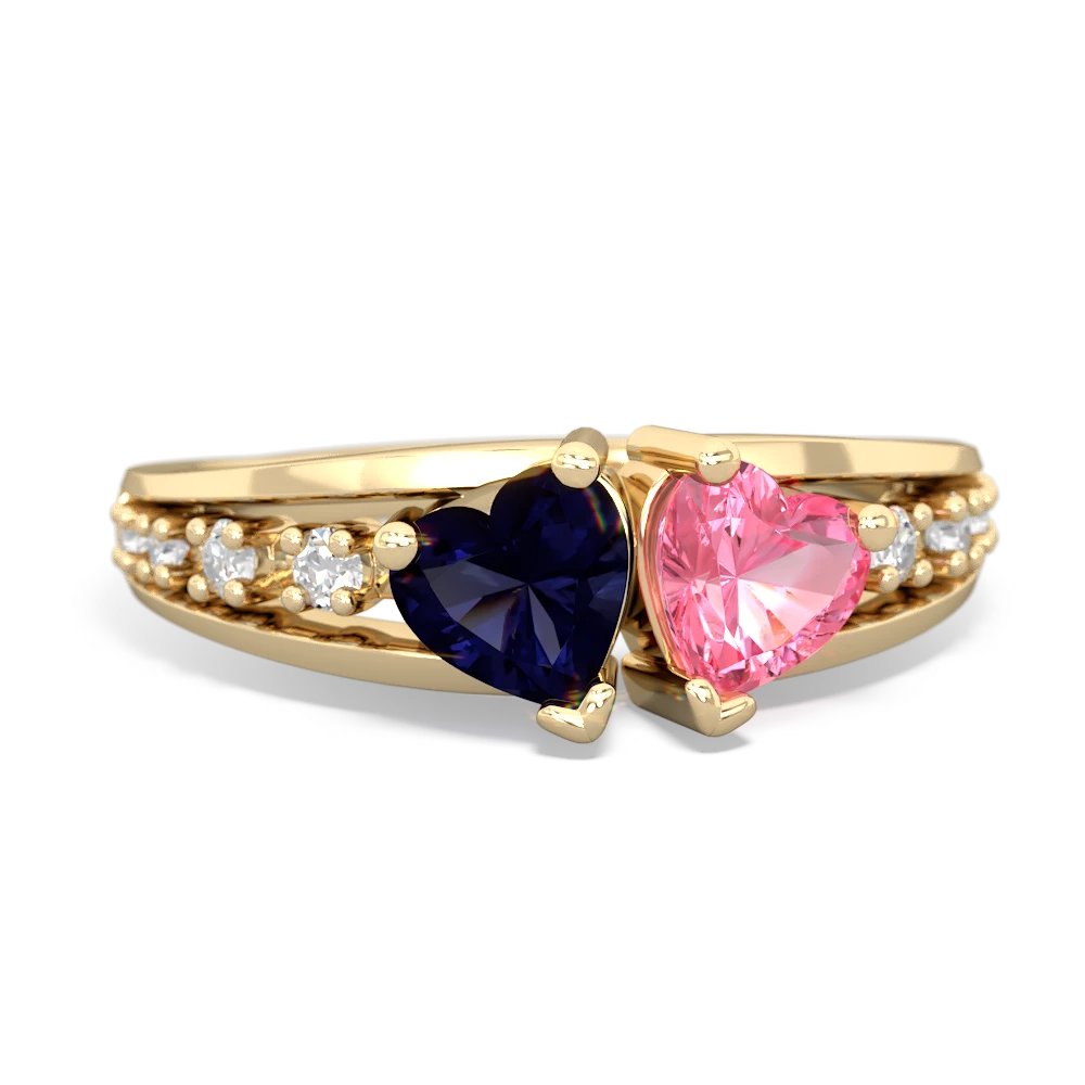 Sapphire Heart To Heart 14K Yellow Gold ring R3342