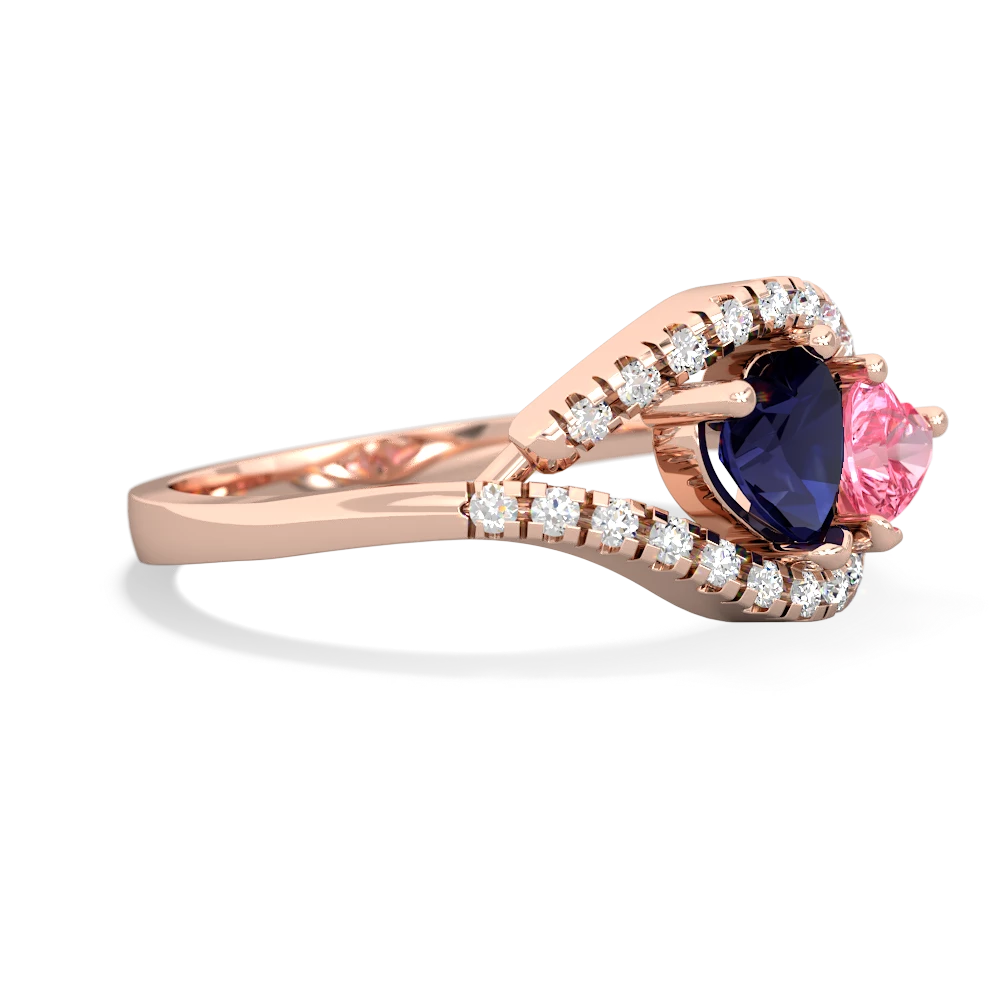 Sapphire Mother And Child 14K Rose Gold ring R3010