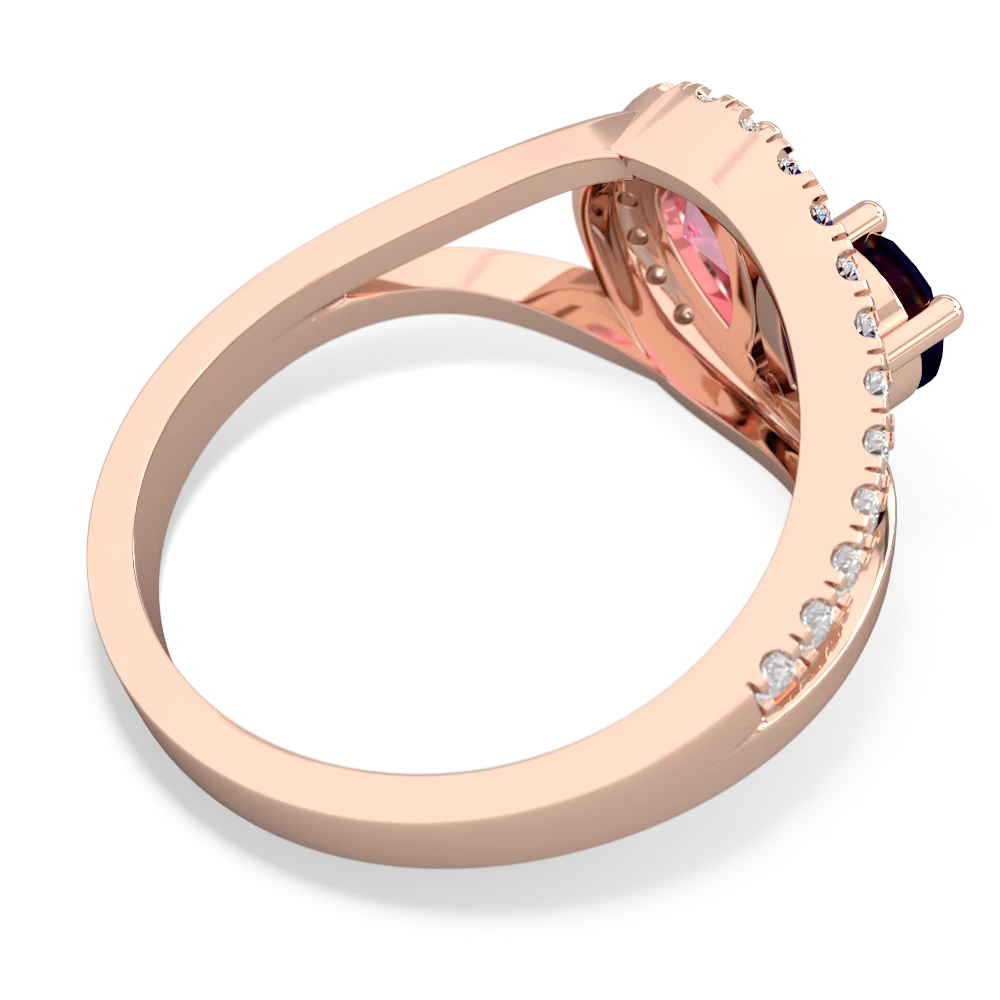 Sapphire Nestled Heart Keepsake 14K Rose Gold ring R5650