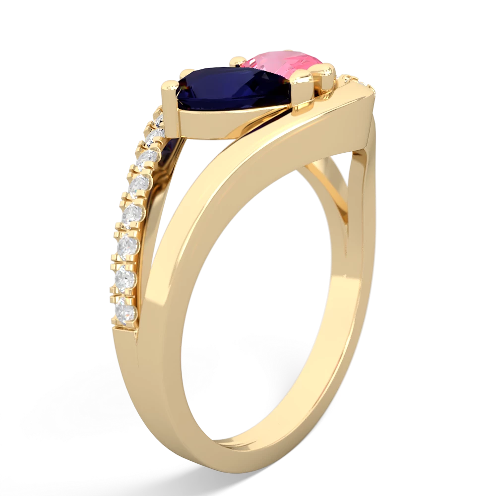 Sapphire Nestled Heart Keepsake 14K Yellow Gold ring R5650